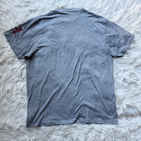Vintage Y2K Style Harvard Heather Gray T-Shirt Slubby Slouchy Patches Collegiate - Picture 7 of 10